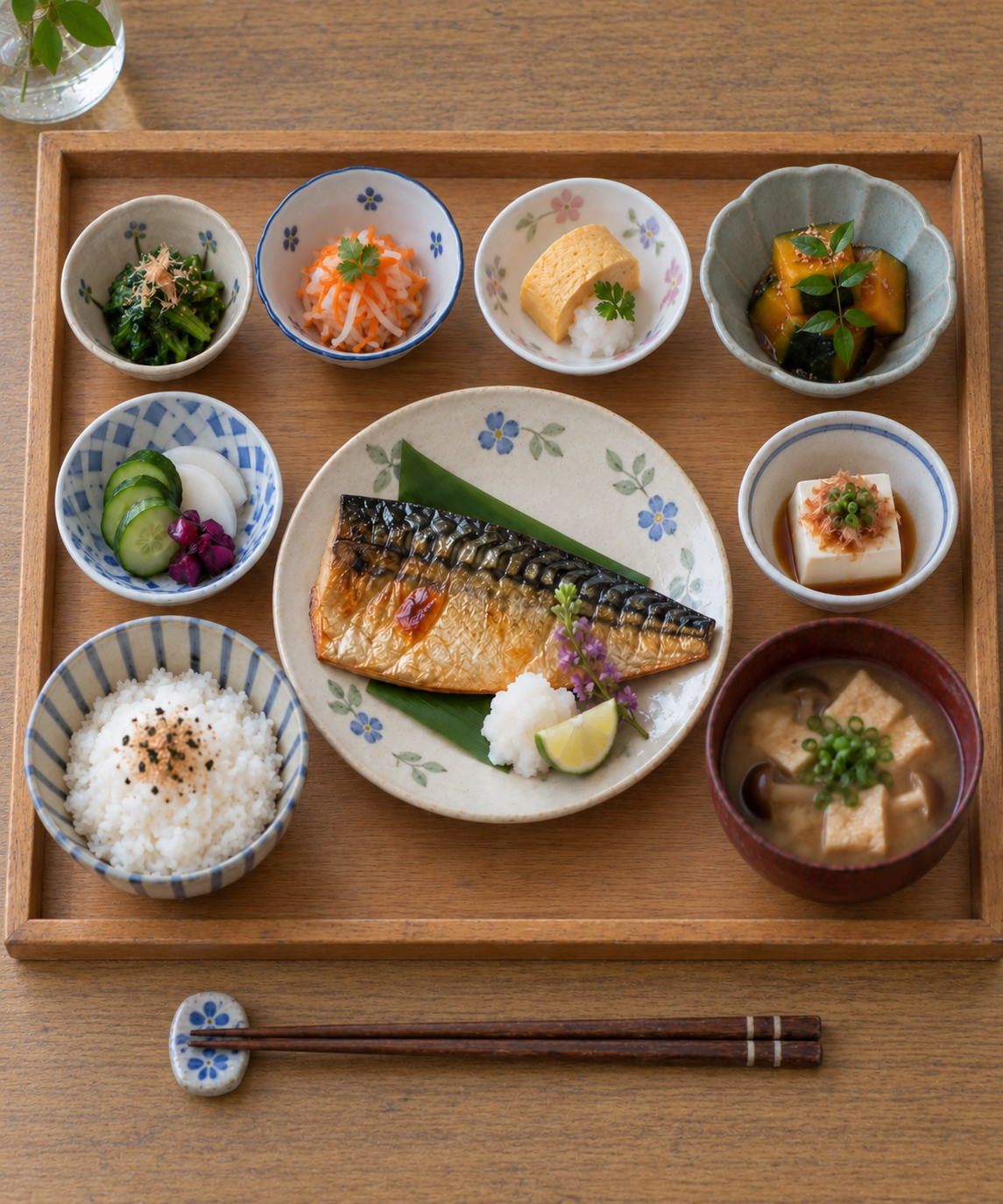 替える前の器に盛った同じ朝食